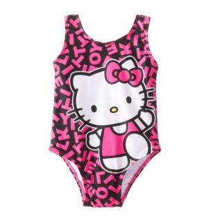 Sanrio Hello Kitty Swimsuit Bathing Suit Infant Girl 18 Months Black Pink