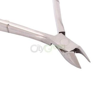 2 Pcs Nail Art Cuticle Pusher Remover Nipper Clipper Set Stainless Steel C H36