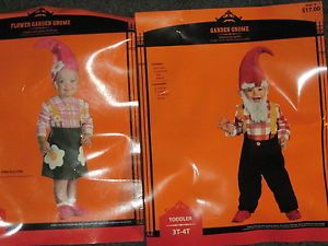 Toddler Boy and Girl Halloween Costumes 3T to 4T Flower Garden Cnome Garden Gnom