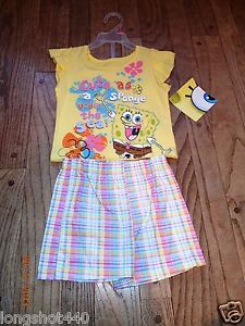 Baby Girl 24 Month Shorts Set Summer Clothes Nickelodeon Sponge Bob