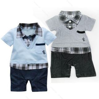 Brand New Boy Baby Formal Suit Romper Pants 0 18M One Piece Jumpsuit Clothes