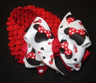 Mini Double Layer Boutique Hair Bows Girls Hairbow Small Minnie Mouse Bowband