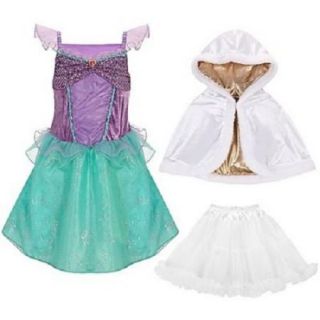 Disney 12 PC Princess Costume Set Cinderella Belle Aurora Ariel Rapunzel XS 4