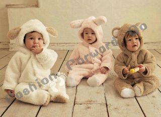 Lovely Baby Bear Pajamas Bodysuit Costume Winter Warm Coat Animal Toddler Pyjama
