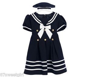 Costume Navy White Sailor Infant Girl Navy Dress