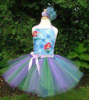 Ariel Tutu Dress Pageant Birthday Costume Princess Purple Disney