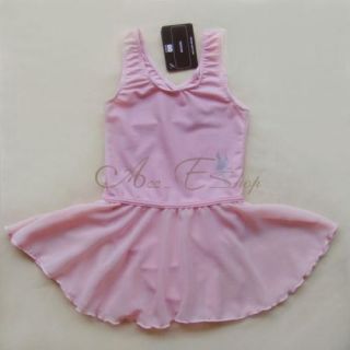 Fairy Pink Girl Ballet Dance Dress Chiffon Tutu Leotard Skate Skirt Costume Sz 4