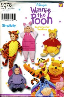 Infant Toddler Kid 6mo 4 Winnie The Pooh Costume Sewing Pattern Simplicity 9378