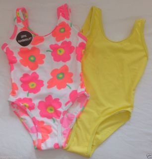 Primark Swimsuit 2 Pack Polka Dot Spots Swimming Costume Swim Neon Pink Yellow