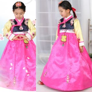 Girl HANBOK Vest Korean Traditional Clothes Korea Women 3 Piece Suit Dress 4007