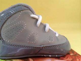 2012 Nike Jordan IX 9 Baby Infant Crib Boys Shoes 2c Cool Grey White Med Grey