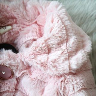 Winter Girls Baby Faux Fur Warm Fleece Jacket Pearl Coat Snowsuit Outwear 2T 5T