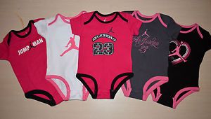 Air Jordan Infant Baby Girls Lo 5 PC Bodysuit Romper Clothes Set Size 0 3 Months
