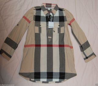 Burberry Little Girls Exploded Check Shirt Dress Top Size 3Y 4Y $195