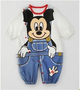 Cute Boy Girl Cotton Disney Romper Mickey Coverall Baby Clothes for 12 18 Months