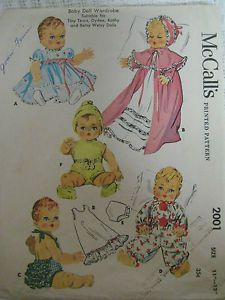 Vintage 50s McCall Baby Doll Clothes Sewing Pattern Tiny Tears Betsy Wetsy Dydee