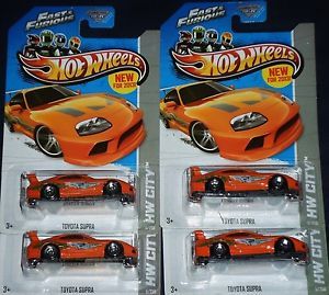 Hot Wheels Toyota Supra The Fast and The Furious 2013 Die Cast Replica 4X Lot