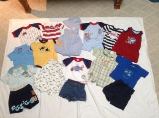 18 Piece Lot Baby Boy Clothes for Summer Size 6 Mos