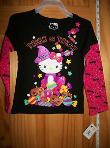 New Hello Kitty Baby Clothes 3T Halloween Toddler Shirt Trick Treat Blouse