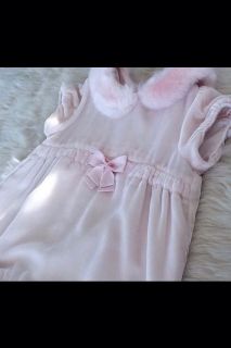 100 Authentic Baby Dior Pastel Pink Velvet Fur Dress Immaculate Condition