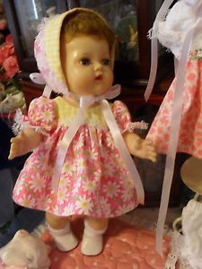 SSO DOLL CLOTHES GINGHAM DAISIES DRESS HAT PANTIES for 13 1 2 TINY TEARS BABY