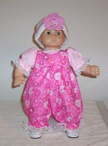 Dolls Clothes Outfits Pink White Flower Romper Fit Bitty Baby Berenguer 15 17
