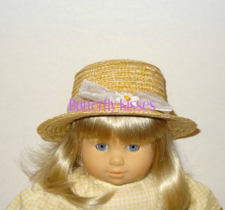 Straw Daisy Hat Doll Clothes Made for 15" American Girl Bitty Baby Twin Dolls