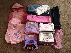 Girls Baby Kids Clothes Jeans Pants Shirts Pajamas 18 24 Months 2T Lot of 47