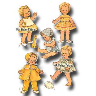 Vtg 1960s Baby Doll Dress Clothes Pattern 22" Kissy Betsy Wetsy Toodles