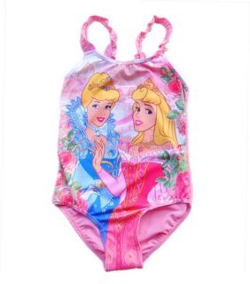 Girl Toddler Kids Pink Disney Princess Swimsuit Swimwear Bathing Suit Sz 2 3 New