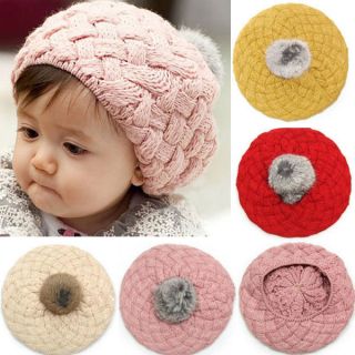 Fashion Cute Baby Kids Girls Toddler Winter Warm Knitted Crochet Beanie Hat Cap