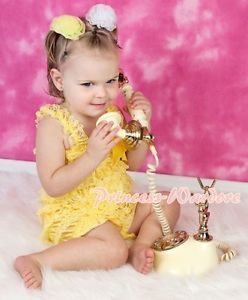 Baby Girl Yellow Lace Petti Romper with Strap NB 3Year