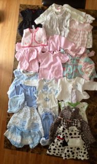 Lagre Lot 34 Peice Set of Baby Girl Clothes 3 Month Size All Carter Brand