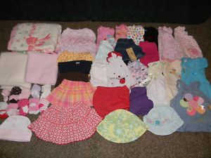 Baby Girls Size 0 3 Months Newborn Spring Summer Clothing Lot 42 Pieces Outfits