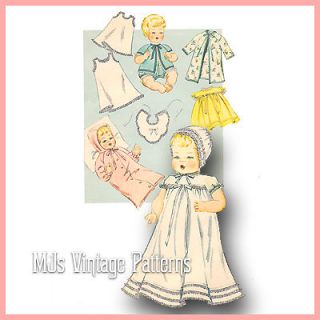 Vtg Doll Clothes Pattern 13" 14" Tiny Tears Betsy Wetsy Thumbelina Baby Dear