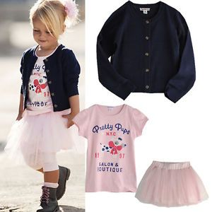 New Baby Girl Lovely Short Top Pants 2 Pcs Set Size 0 3Y Clothes Outfit BA021