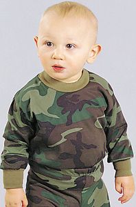 Military Infant Baby Woodland Camo Clothes Girl Boy Long Sleeve Shirt