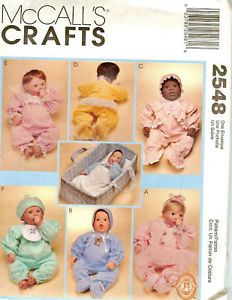 McCalls Vintage 2548 Doll Clothes Patterns Baby Dolls