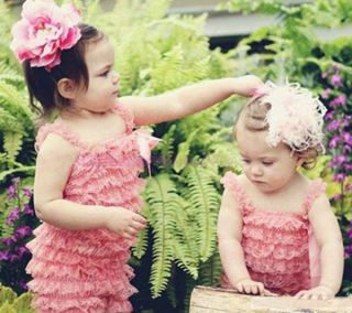 Fashion Infant Baby Girls Lace Posh Petti Ruffle Rompers Clothes with Strap 0 3Y
