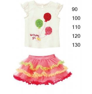 Color Balloons Tutu Skirt Birthday Baby Kid's Girl Dress Clothing Size 1 2 3 4 5