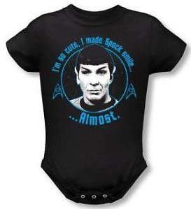 New Baby Infant Boy Girls Sizes Star Trek Spock Smile Jumper Snapsuit One Piece