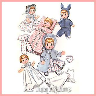 Vtg 1950s Doll Clothes Dress Pattern Ginny Wendy Ginger Alexander Kins