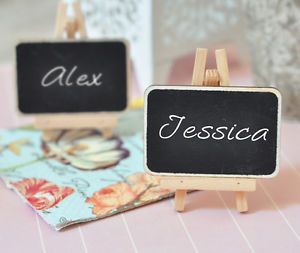 24 New Wood Chalkboard Easel Wedding Place Card Holders Favors Lot Free US SHIP