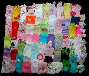 78 Piece Baby Girl Newborn 0 3 3 6 Months Spring and Summer Clothes Lot