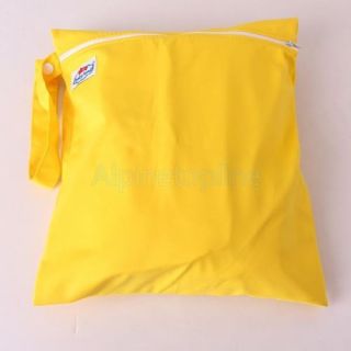 3pcs Waterproof Zipper Bag Reusable Cartoon Pattern Baby Cloth Diaper Bag Yellow