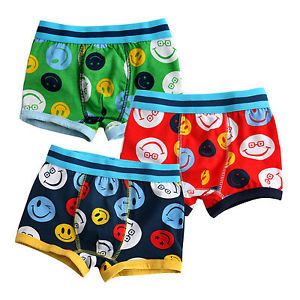 New Vaenait Baby Boy Underwear 3 Pack of Boxer Brief Set " Happy Smile Set "