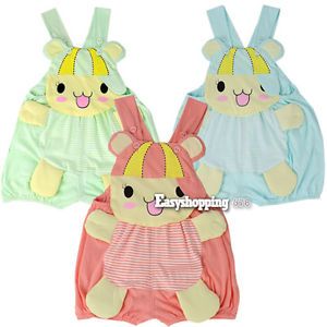 18 24M Baby Unisex Lovely Cute Cartoon Pattern Jumpsuit Clothes Set 3Colors ES9P