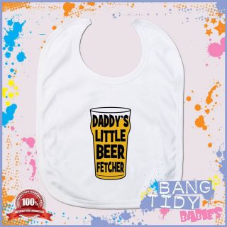 Funny Bib Daddys Lilttle Beer Fetcher Boy Girl Baby Fun Clothing Feeding Gift