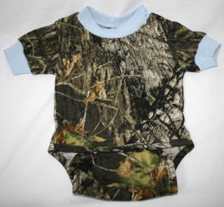 Mossy Oak Camouflage Blue Baby Infant Diaper Shirt Camo Snap Shirt
