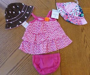 New NB Baby Girl Summer Clothes Lot Sun Hat Sundress $38 RV Outfit 0 3 Month